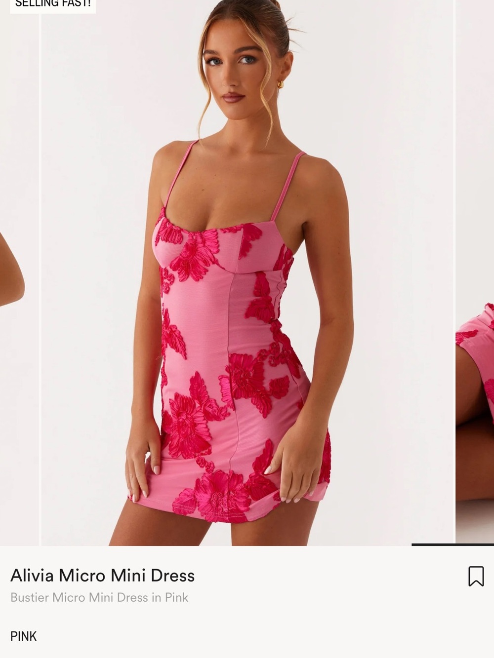 Peppermayo Pink Floral Bustier Micro Mini Dress